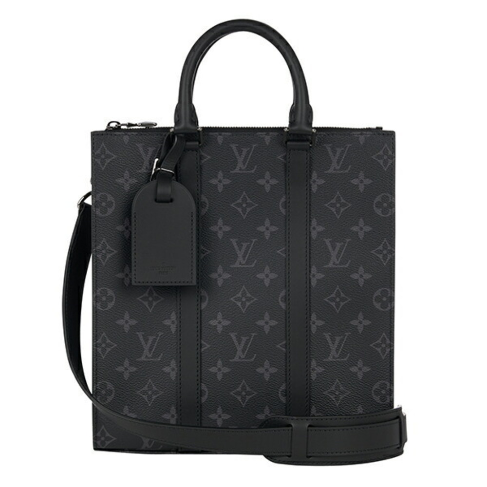 Louis Vuitton Monogram Eclipse Black Sac Plat Cross Shoulder Bag Gray